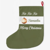 Grande Chaussette De Noël Simple Scandinavian neutral personalized christmas (Dos)