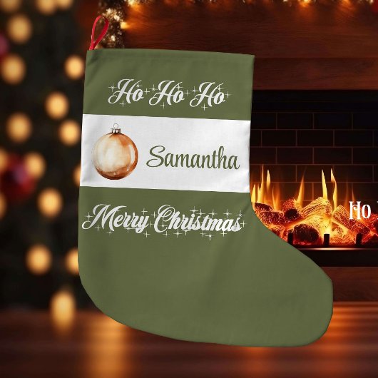 Grande Chaussette De Noël Simple Scandinavian neutral personalized christmas