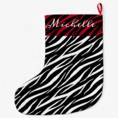 Grande Chaussette De Noël Simple Zebra Print Black White Cute Modern Motif (Dos)