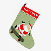 Grande Chaussette De Noël Skateboard cadeau de vacances (Devant (Accrochage))