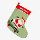 Grande Chaussette De Noël Skateboard Père Noël Skateboard (Devant (Accrochage))