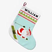 Grande Chaussette De Noël Ski sur neige (Devant (Accrochage))