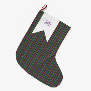 Grande Chaussette De Noël Skye Green Violet Earth Tartan Plaid