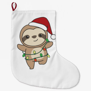 Grande Chaussette De Noël Sloth Christmas Winter Animaux Slots
