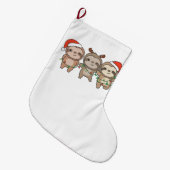 Grande Chaussette De Noël Sloth Noël Animaux mignons Sloth (Devant (Accrochage))