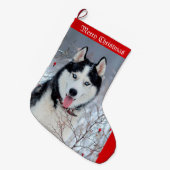 Grande Chaussette De Noël Snow Husky (Devant (Accrochage))
