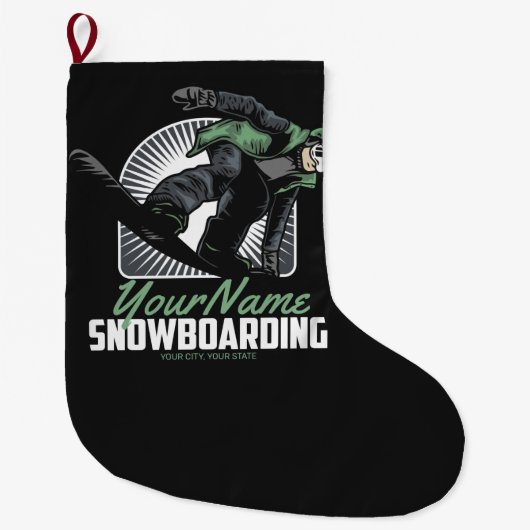 Grande Chaussette De Noël Snowboarding (Devant)
