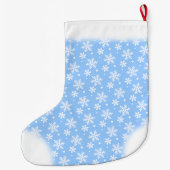 Grande Chaussette De Noël Snowflake Stocking Custom Blue Christmas Stockings (Dos)
