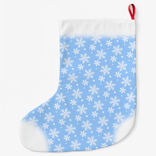 Grande Chaussette De Noël Snowflake Stocking Custom Blue Christmas Stockings (Dos)