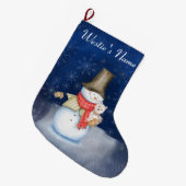 Grande Chaussette De Noël Snowman et chien - Westie (Devant (Accrochage))