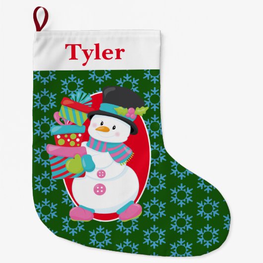 Grande Chaussette De Noël Snowman With Christmas Presents (Devant)