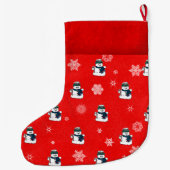 Grande Chaussette De Noël Snowmen et Snowflakes (Dos)