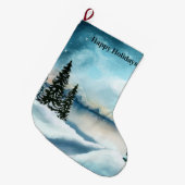 Grande Chaussette De Noël Snowy pine (Devant (Accrochage))