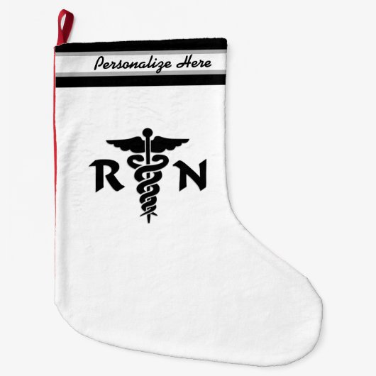 Grande Chaussette De Noël Soins de RN d'infirmières (Devant)