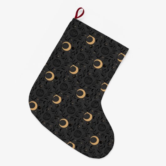 Grande Chaussette De Noël Soleil céleste et Motif de lune (Devant (Accrochage))