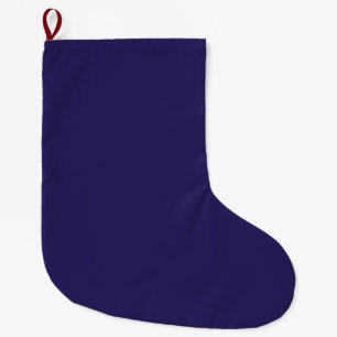 Grande Chaussette De Noël Solide Indigo Bleu Élégant Moderne Minimaliste Sim