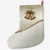 Grande Chaussette De Noël Sonnerie de Noël Or Stocker (Dos)