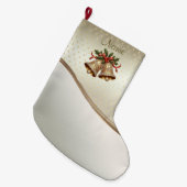 Grande Chaussette De Noël Sonnerie de Noël Or Stocker (Devant (Accrochage))