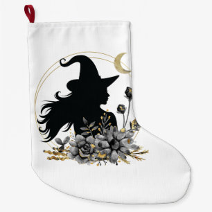 Grande Chaussette De Noël Sorcière d'Halloween contemporaine moderne