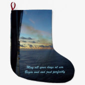 Grande Chaussette De Noël Souhaits de jours en mer (Devant)
