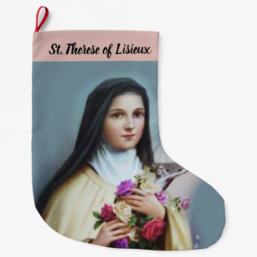 Grande Chaussette De Noël St personnalisé Therese la petite fleur (Devant)