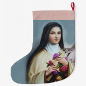 Grande Chaussette De Noël St personnalisé Therese la petite fleur (Dos)