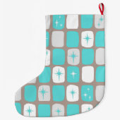 Grande Chaussette De Noël Starbursts Turquoise Retro (Dos)