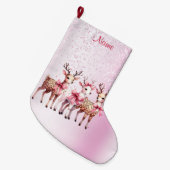 Grande Chaussette De Noël Stationnement de Noël des cerfs (Devant (Accrochage))