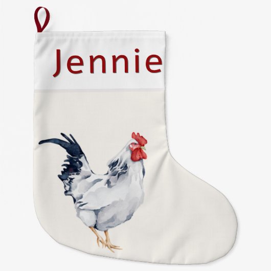 Grande Chaussette De Noël Stationnement de Noël du coq (Devant)