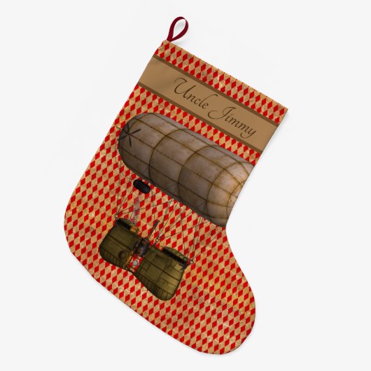 Grande Chaussette De Noël Steampunk Dirigible (Devant (Accrochage))