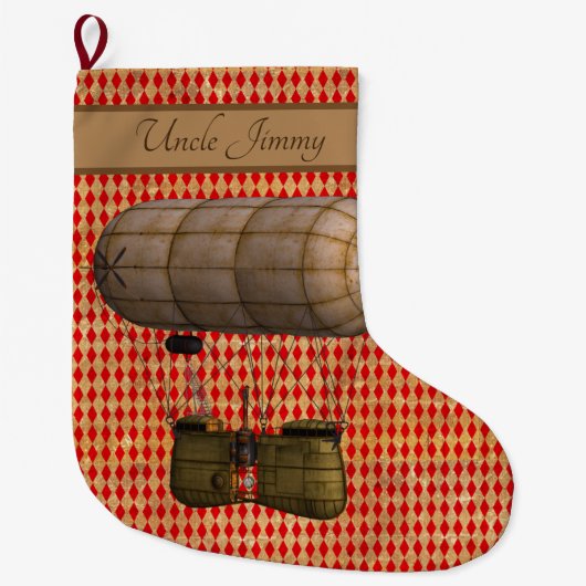 Grande Chaussette De Noël Steampunk Dirigible (Devant)