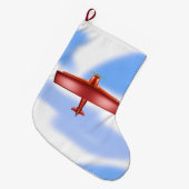 Grande Chaussette De Noël Stockage de Noël en aviation (Devant (Accrochage))