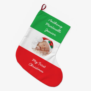 Grande Chaussette De Noël Stockage de Noël personnalisé avec drapeau italien
