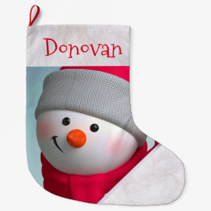 Grande Chaussette De Noël Stockage de Noël personnalisé/Snowman