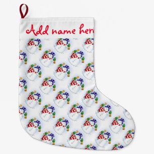 Grande Chaussette De Noël Stockage de Noël personnalisé/Snowmen