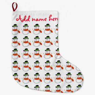 Grande Chaussette De Noël Stockage de Noël personnalisé/Snowmen