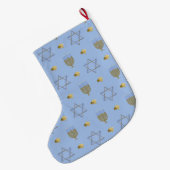 Grande Chaussette De Noël Stockage Hanoukka (Dos (Accrochage))