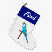 Grande Chaussette De Noël Stockage Hanoukka - Perroquet Blue Quaker (Devant (Accrochage))
