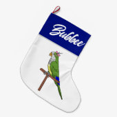 Grande Chaussette De Noël Stockage Hanoukka - Perroquet Green Quaker (Devant (Accrochage))