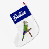 Grande Chaussette De Noël Stockage Hanoukka - Perroquet Green Quaker (Dos (Accrochage))