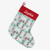 Grande Chaussette De Noël stockage samoyeux de noël (Devant (Accrochage))
