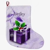 Grande Chaussette De Noël Stocker cadeau de Noël pourpre (Devant)