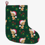 Grande Chaussette De Noël Stocker Cute Cat (Devant)