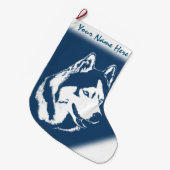 Grande Chaussette De Noël Stocker de Noël Husky Personnalisé Dog Stocker (Devant (Accrochage))