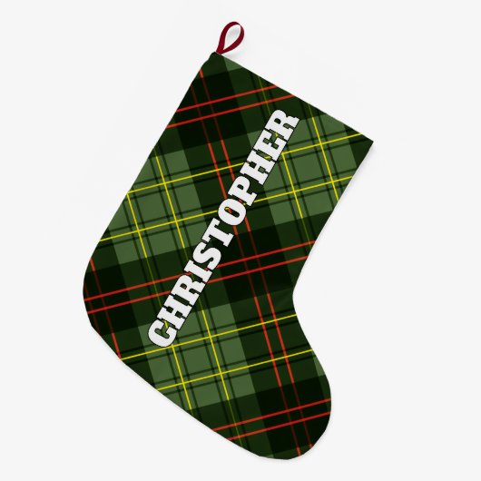 Grande Chaussette De Noël Stocker de Noël vert plaqué (Devant (Accrochage))