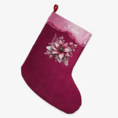 Grande Chaussette De Noël Stocker Floral Rose (Devant (Accrochage))