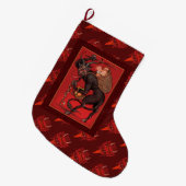Grande Chaussette De Noël Stocker Krampus (Devant (Accrochage))