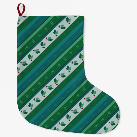 Grande Chaussette De Noël Stocking à rayures creux (Devant)