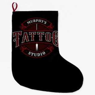 Grande Chaussette De Noël Style traditionnel AJOUTER LE NOM Tattoo Studio Sh