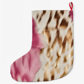 Grande Chaussette De Noël Stylish Girly Rose White Gold Zebra (Dos)